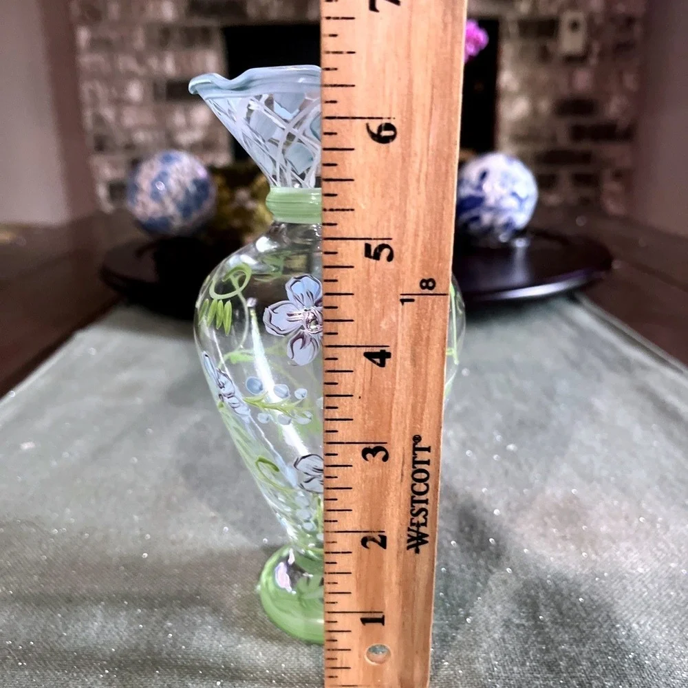 Tracy Porter Vintage Hand-Painted Glass Bud Vase~EUC